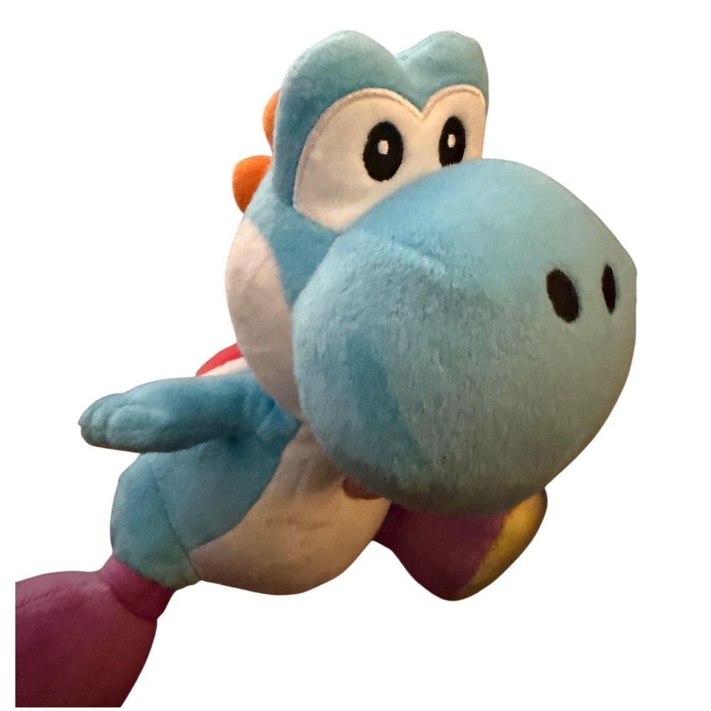 Nintendo Yoshi Plush Kids Small Light‎ Blue Excellent Embroidered Stuffed Animal